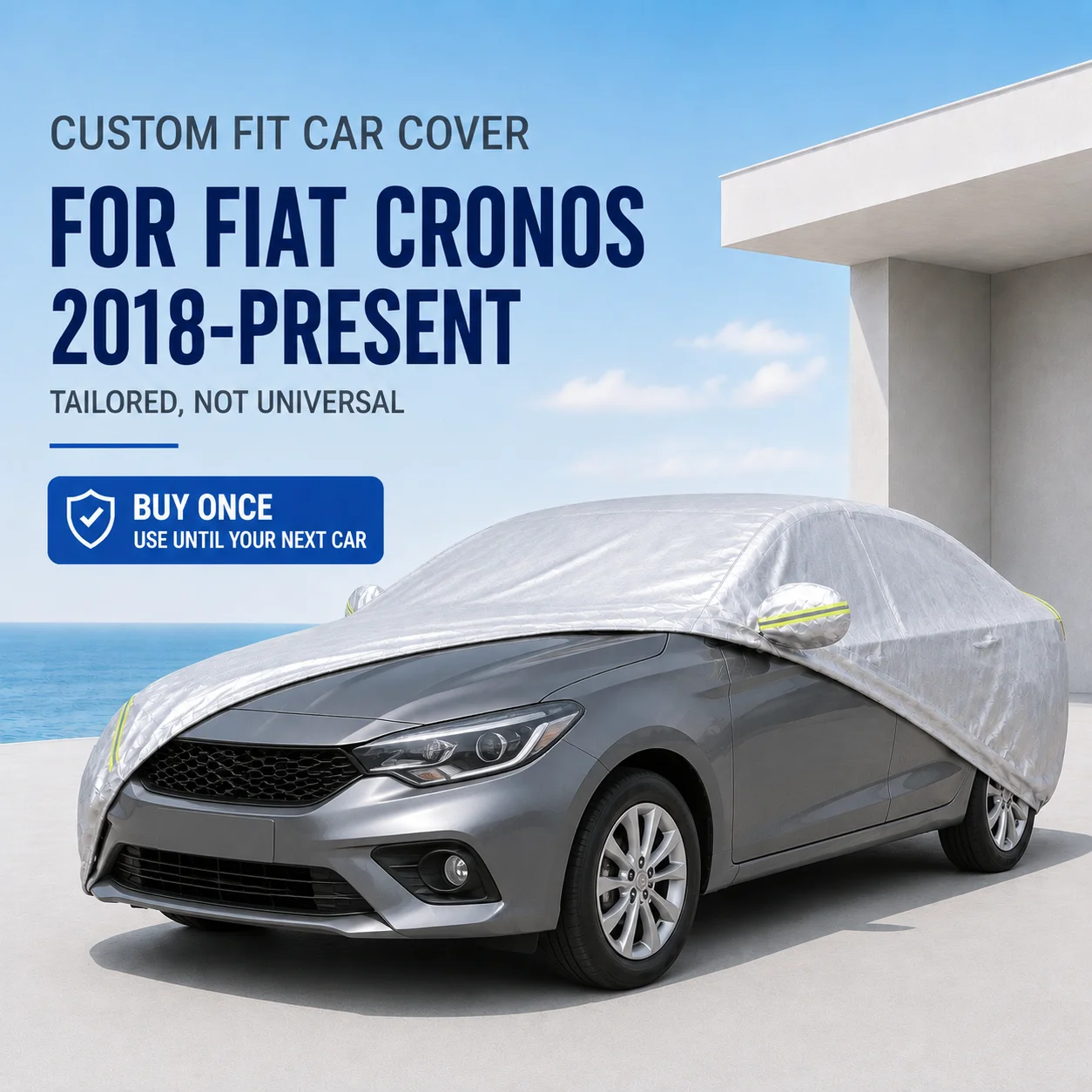 For Fiat Cronos 2018-Present Exterior Car Cover Custom Fit Car Sun Protector Waterproof Dustproof Car Outdoor Protection