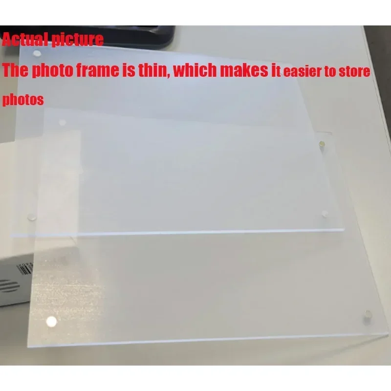 Transparent Acrylic Photo Frame Magnetic Poster Display Stand Double Sided Photo Frame Picture Storage Rack Home Room Desk Decor
