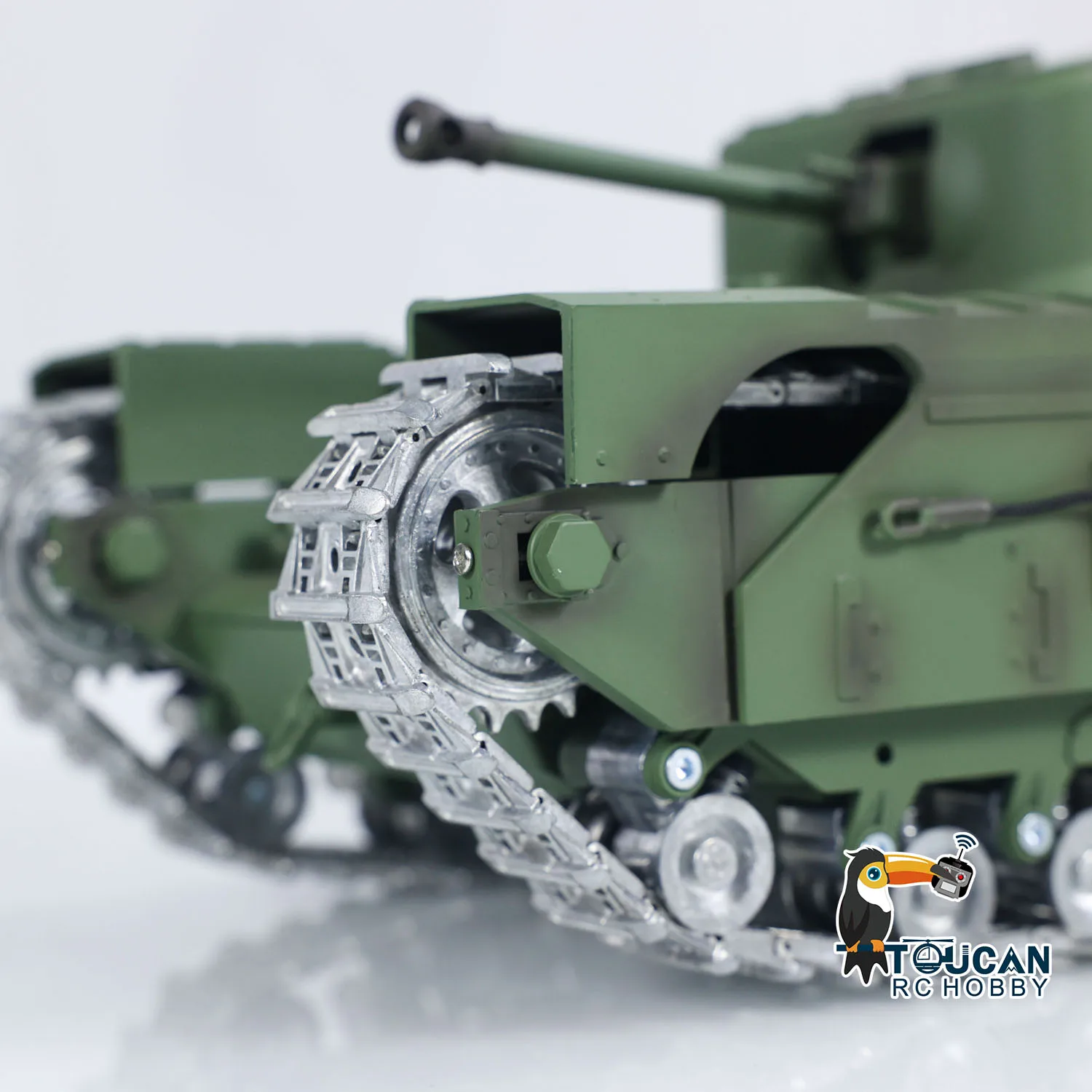 Tongde 1/16 Churchill Mk.VII RTR RC tanque con pistas de Metal sistema de batalla IR 1800 mAh batería actualización quitar modelo de Control