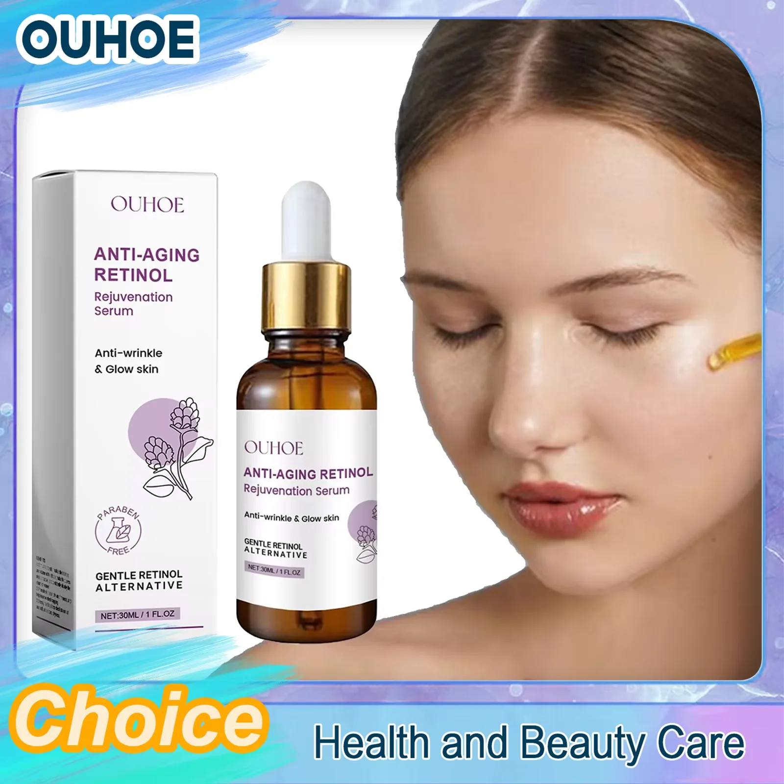 

Retinol Face Serum Forehead Fine Lines Removal Collagen Lifting Repair Firm Moisturizing Glowing Rejuvenation Essence Skin Care