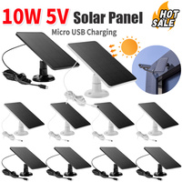 1-5PCS 10W 5V Solar Panel Charging Board Monocrystalline Micro USB IPX6 Waterproof Low Consumption Security Monitoring