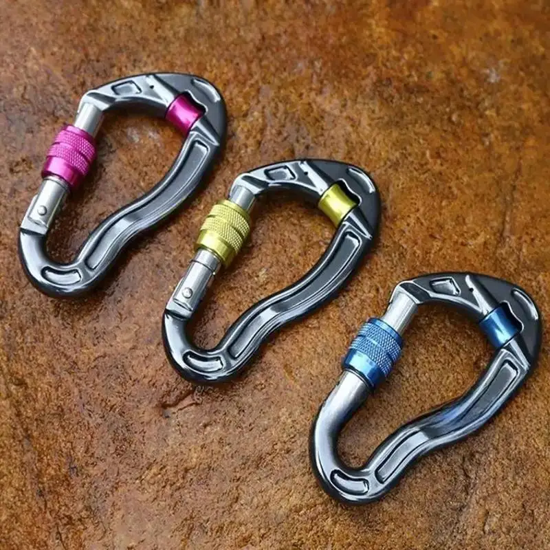 Carabiners for Rock Climbing Rock Climbing Heavy Duty Carabiners Clips Locking Climbing Carabiner Clips for Rock Climbing