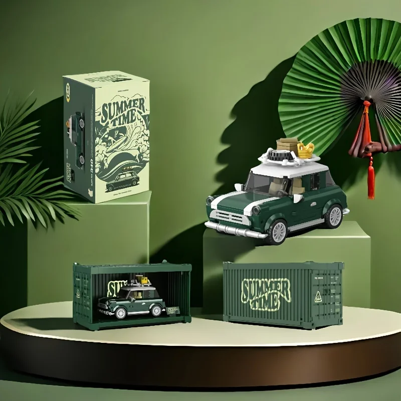 

Assembled building block car set with container display box series Creative assembly building block Boys over 6 years old like t