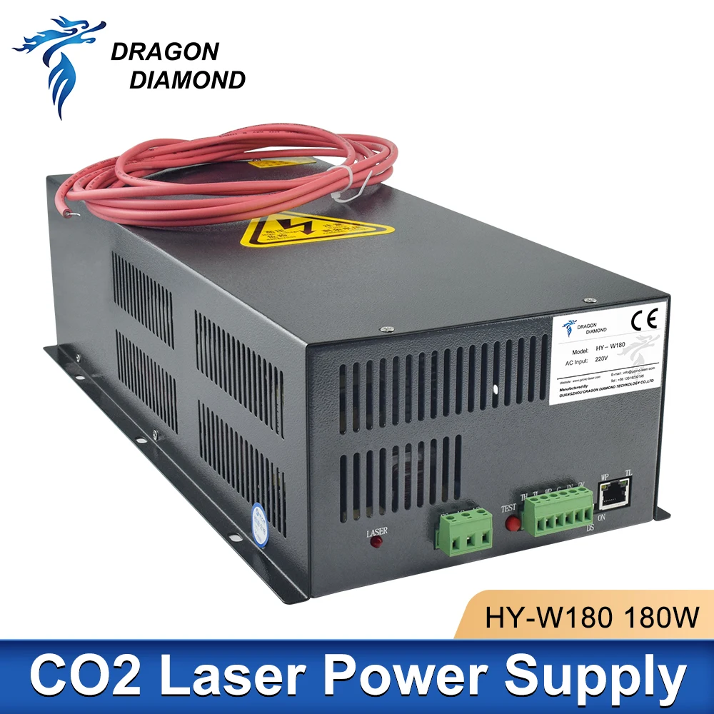 Original 150-180W Co2 Laser Power Supply AC90-250V HY-W180 for CO2 Laser Engraving Cutting Machine For 150-180W Laser Tube