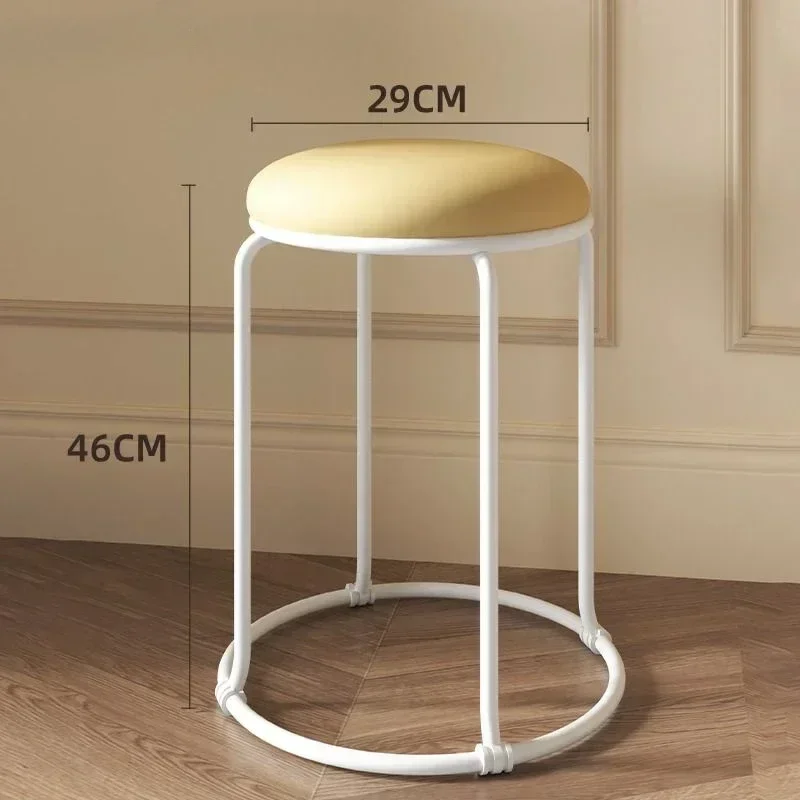 Folding Space Saving Dining Chair Luxury Makeup Decorative Round Dining Stools Simple Interior Tabouret Pliant Home Furniture