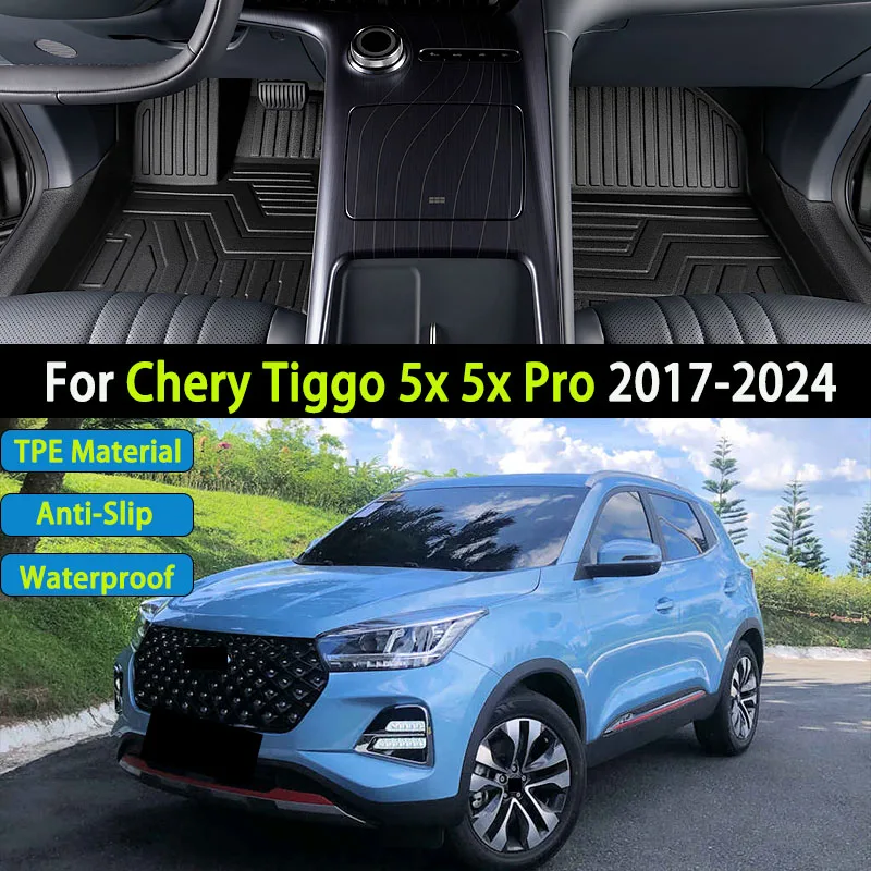 

3 шт. автомобильный коврик из материала TPE для Chery Tiggo 5x 4 Pro 5x Pro EMC Wave 3 2017 ~ 2024, роскошный водонепроницаемый грязевой коврик для ног, полный коврик