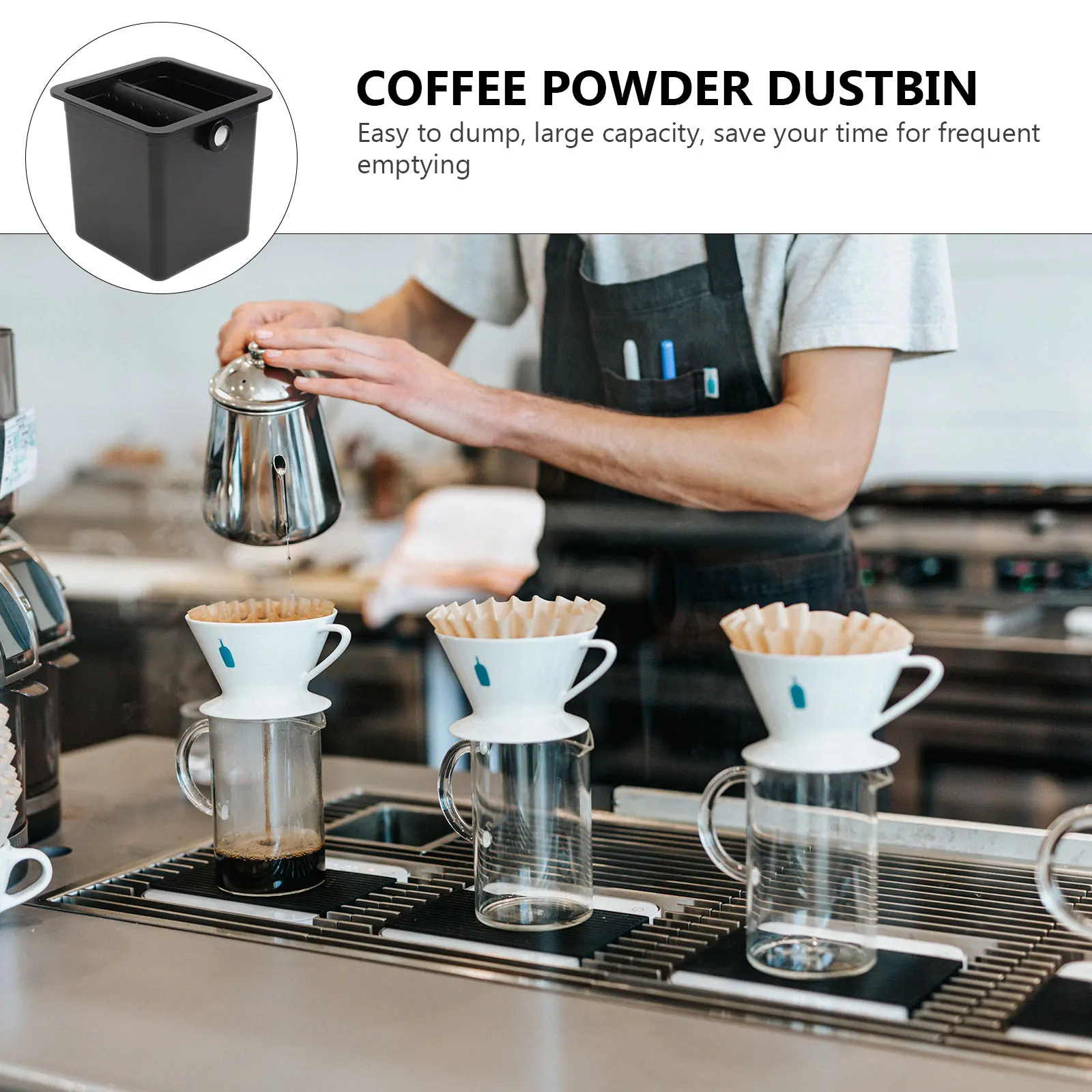 صانع ملحق تدق صندوق صغير اسبريسو مسحوق بن القهوة المطحونة الحاويات سعة كبيرة مسحوق القهوة دلو للاستخدام المنزلي بار #1