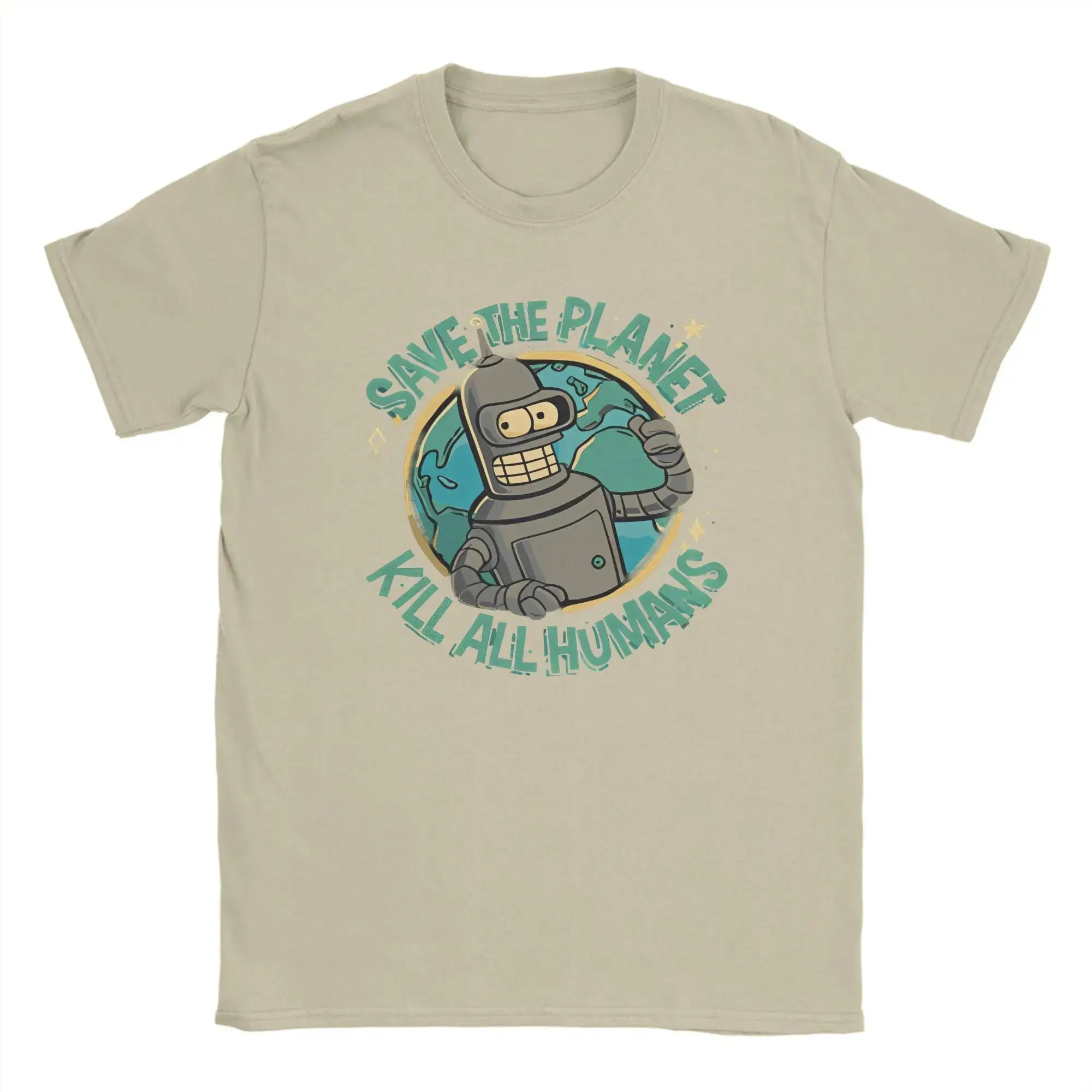 حفظ الكوكب قتل جميع البشر Futurama Merch الرجال النساء تي شيرت الصيف تي شيرت الجرافيك تي شيرت مطبوع الملابس