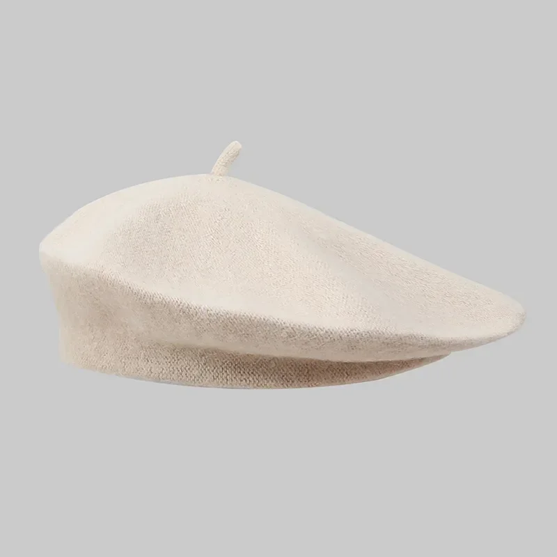 หมวกเบเร่ต์วินเทจผ้าขนสัตว์อุ่นสำหรับผู้หญิงและเด็กผู้หญิง สไตล์ศิลปิน แฟชั่นลำลอง สีดำ สีแดง หมวกบีนนี่ หมวกโบอินาสสำหรับผู้หญิง