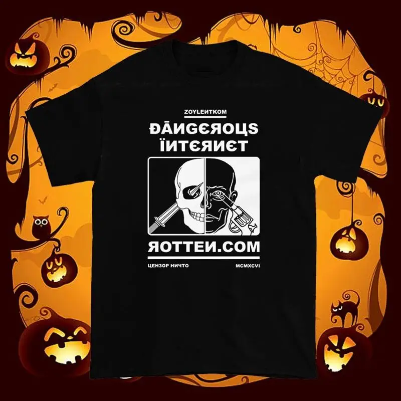 Rotten Dot Com Dangerous Internet Black T Shirt Full Size S 5Xl Fh393
