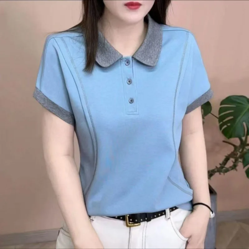 Sukienka Polo Damska Koszulka Polo z Krótkim Rękawem i Kołnierzykiem Damska Letnia Nowa Koszulka Polo Sportowa Casualowa Koszulka Damska Koszulka Golfowa Damska