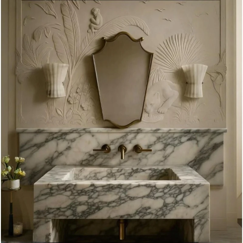 Luxury Bathroom Mirror Dressing Table Makeup Aesthetic Decoration Mirror Vintage Modern Spiegel Wand Living Room Decorations