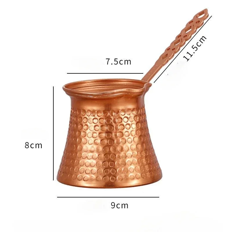 Versatile Handcrafted Turkish Coffee Pot Stable Handle Melting Jug Lid Stainless Steel Heating Pot Stove Top