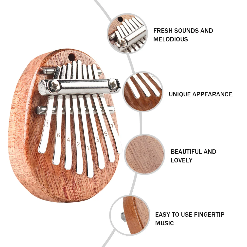 

1pc Mini Kalimba 8 Keys Thumb Piano For Beginners Premium Wood Finger Musical Instrument Small Wood Instrument Lovely Design