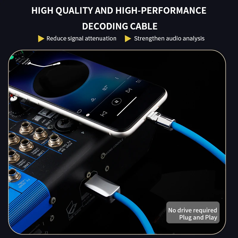 Type-C To USB Cable for Decoder Sound Card Tuner Electronic Organ Etc HiFi Decoding DAC Audio USB Cable