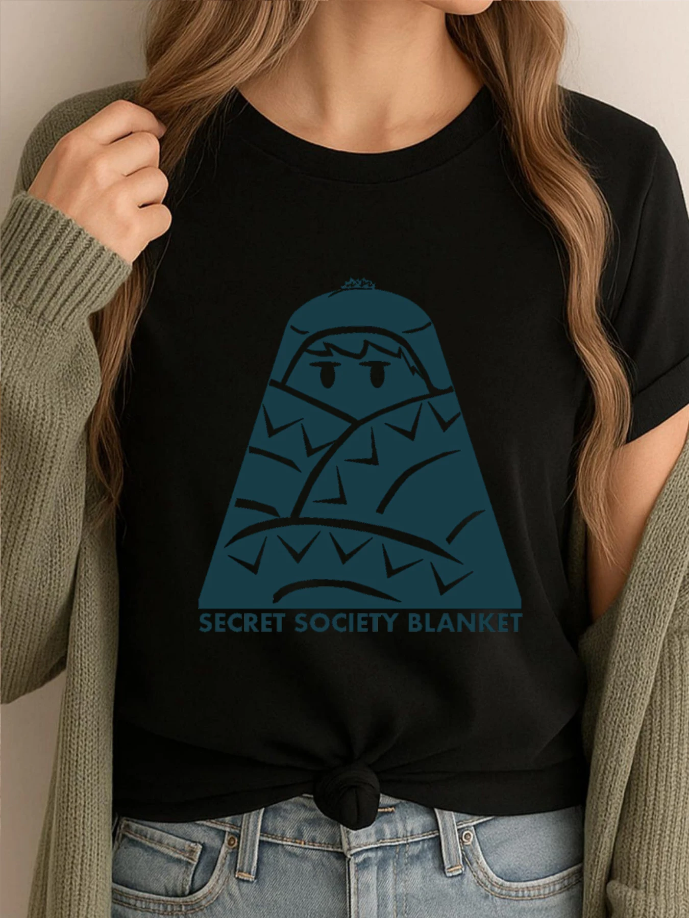 

Secret Society Blanket Logo Clothing Printed Camisetas De Hombre Graphic Tees Mens Funny Printed Clothes