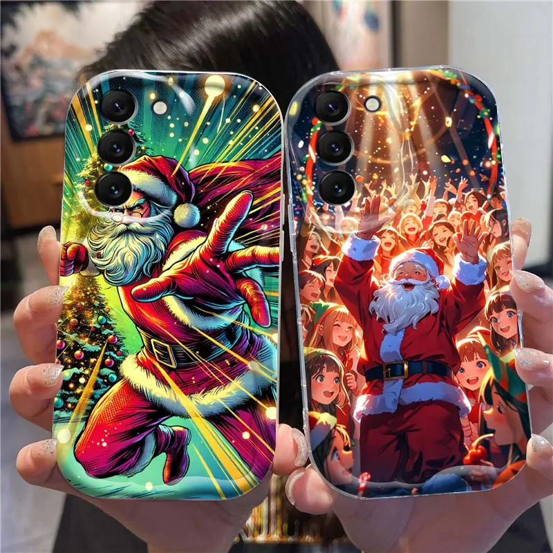 

Christmas Santa Claus Popular Phone Case For Samsung S25 S24 S23 S22 S21 S20 A04 A05s A05 A06 Ultra Plus FE 5G Wave Oil