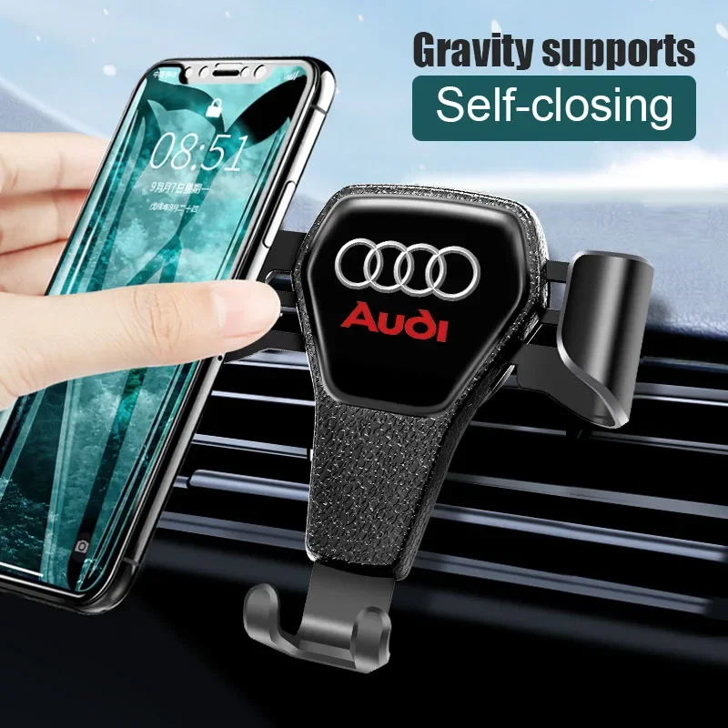 Gravity ABS Vehicle GPS uchwyt na telefon samochodowy akcesoria do Audi Quattro A3 A4 A6 A5 Q5 A1 Q7 Q3 Q2 Q8 A7 A8 TT S1 SQ5 RSQ3