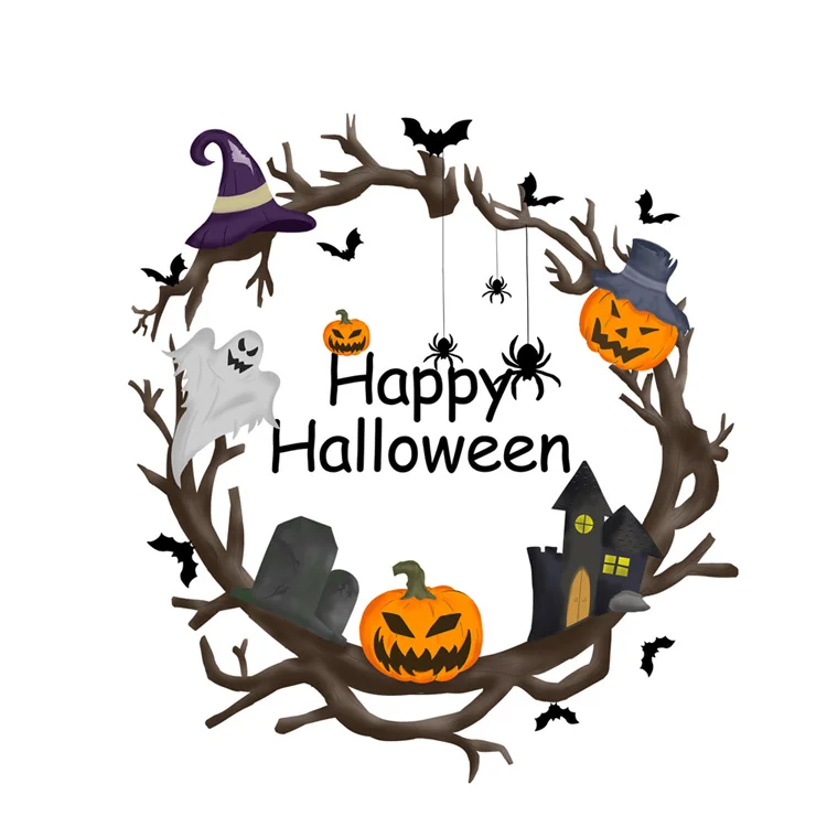 Halloween Kürbis-Geist Wandaufkleber Kinderzimmer Dekoration Wandbild Tür Heim-Deko Tapete Festival Selbstklebende Aufkleber – Detail 7