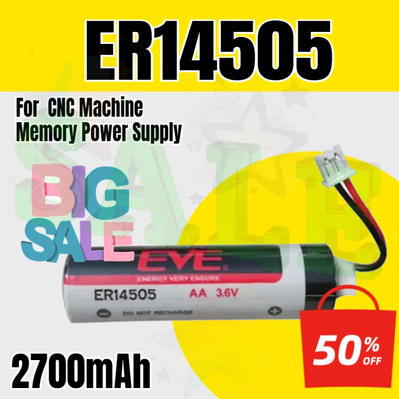 ER14505 3.6V Server Lithium Battery Non Rechargeable For  CNC Machine Memory Power Supply