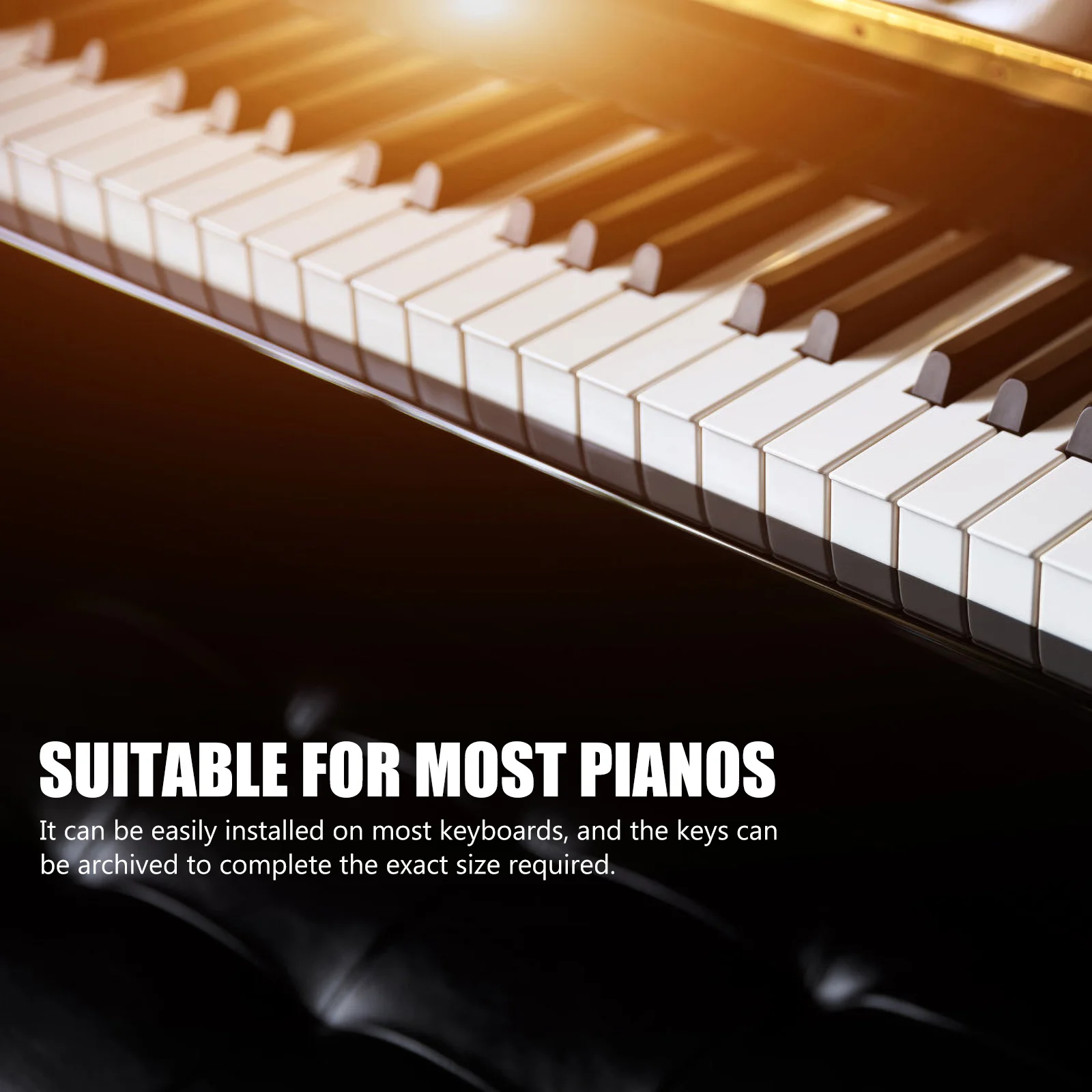 

2pcs Professional Piano Keytops Durable Plastic Replacement Keys tools For Vertical Upright Keyboard White Keytops