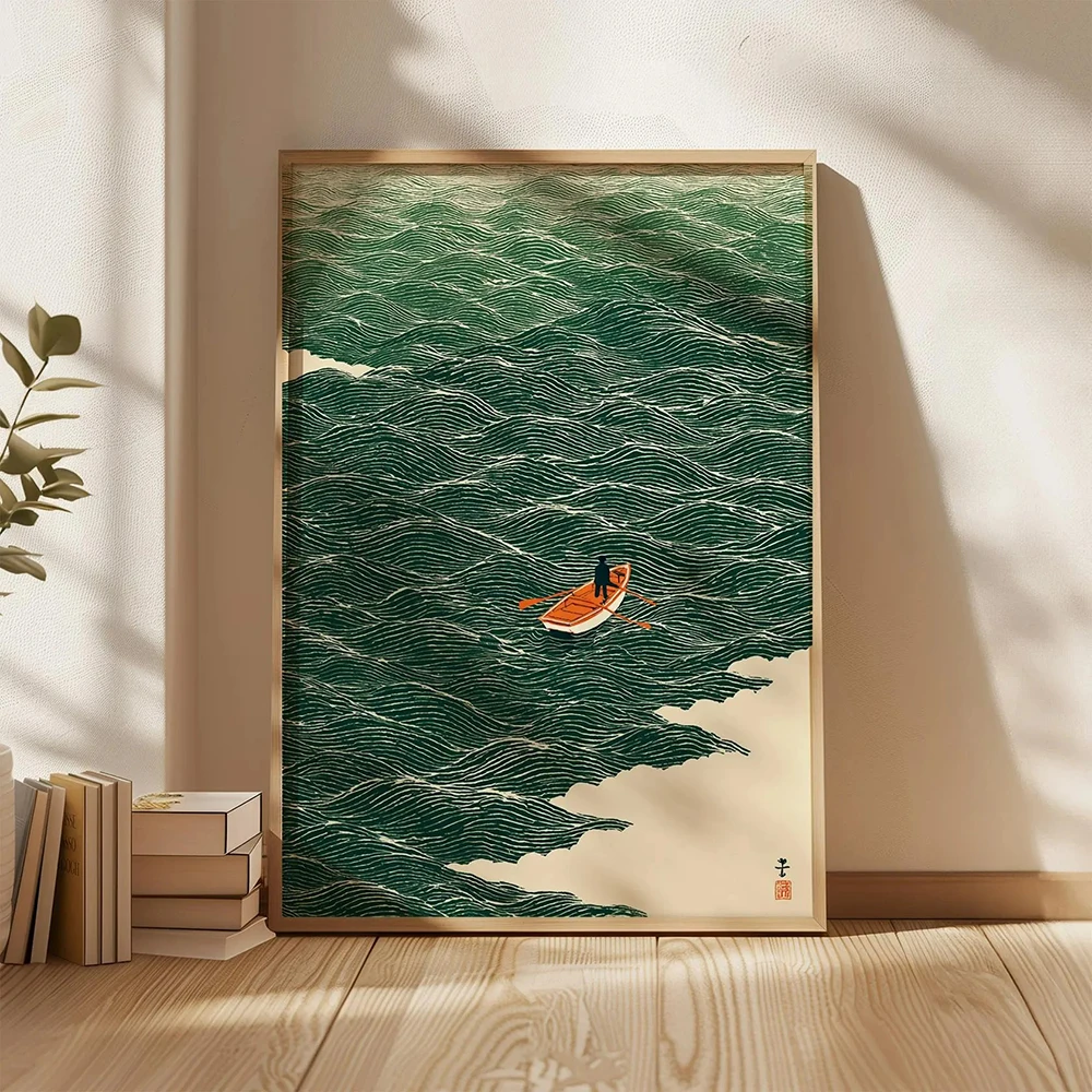 Japanese Wave Art Boat at Sea - đánh giá và giá Japanese Lifestyle At Home
