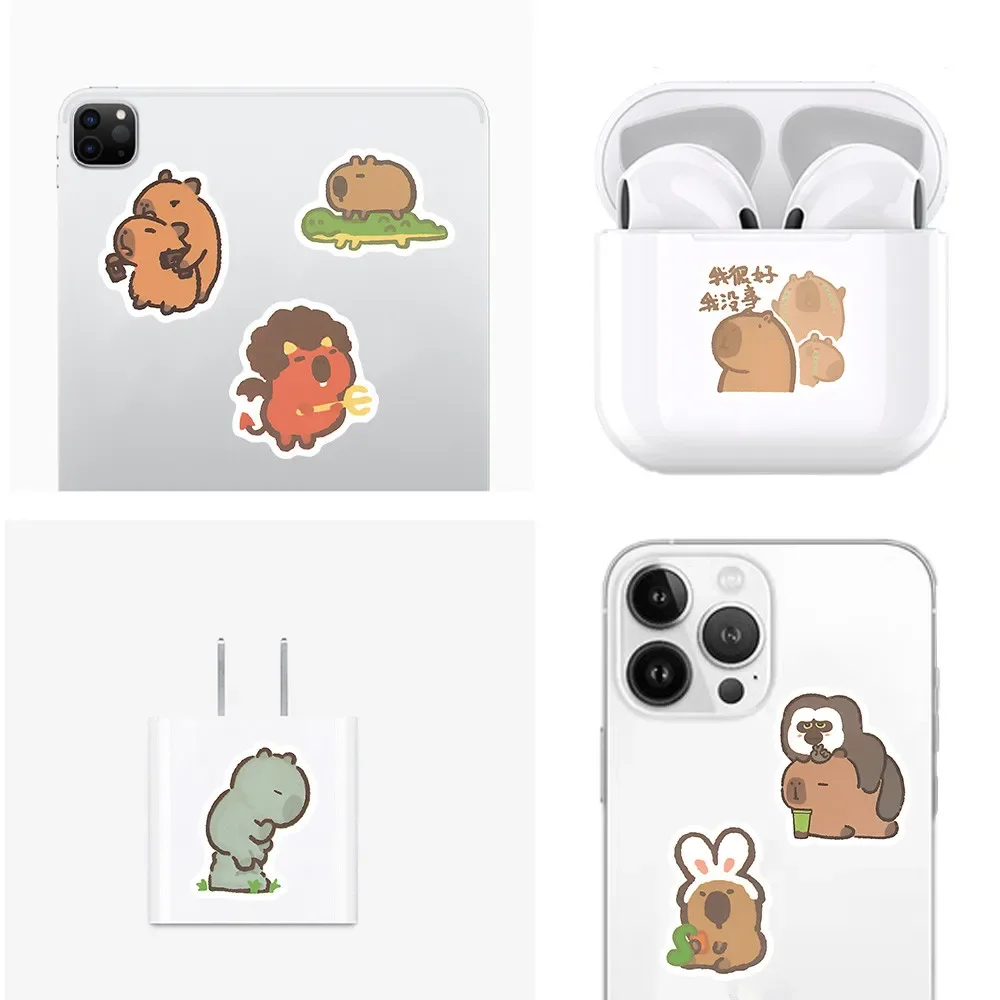 100PCS Cartoon Cute Capybara Graffiti Stickers for Bicycle Hand Account Pencil Case Decals