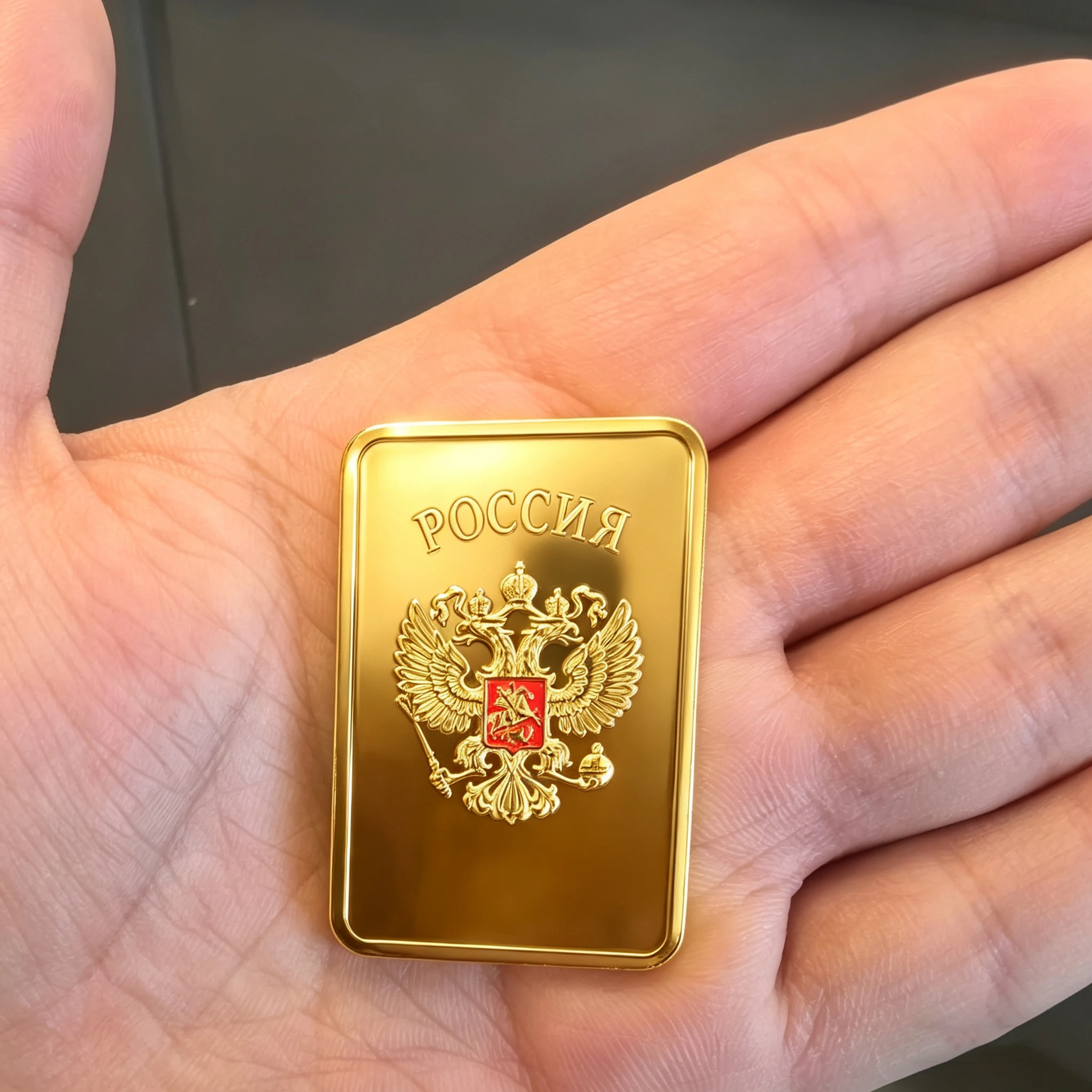 CCCP Russland 30g Vergoldeter Legierungsbarren Sowjetunion-Emblem Replik Sammlerstück Souvenir-Barren Geschenk – Detail 3
