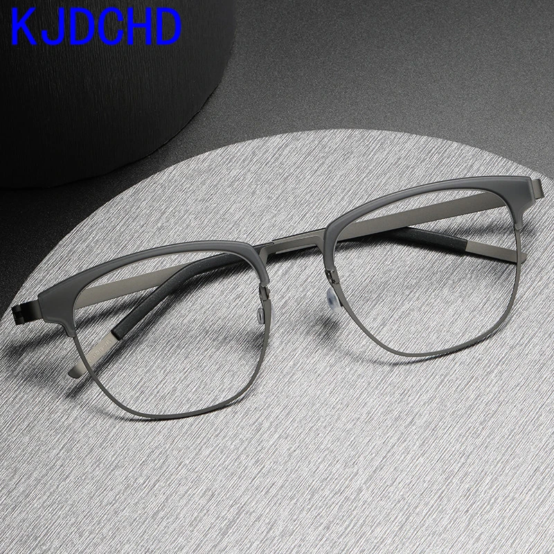 

2023 Brand Design Pure Titanium Eye Glasses Frame for Men Metal Vintage Prescription Eyewear Myopia Optical Eyeglasses Spectacle