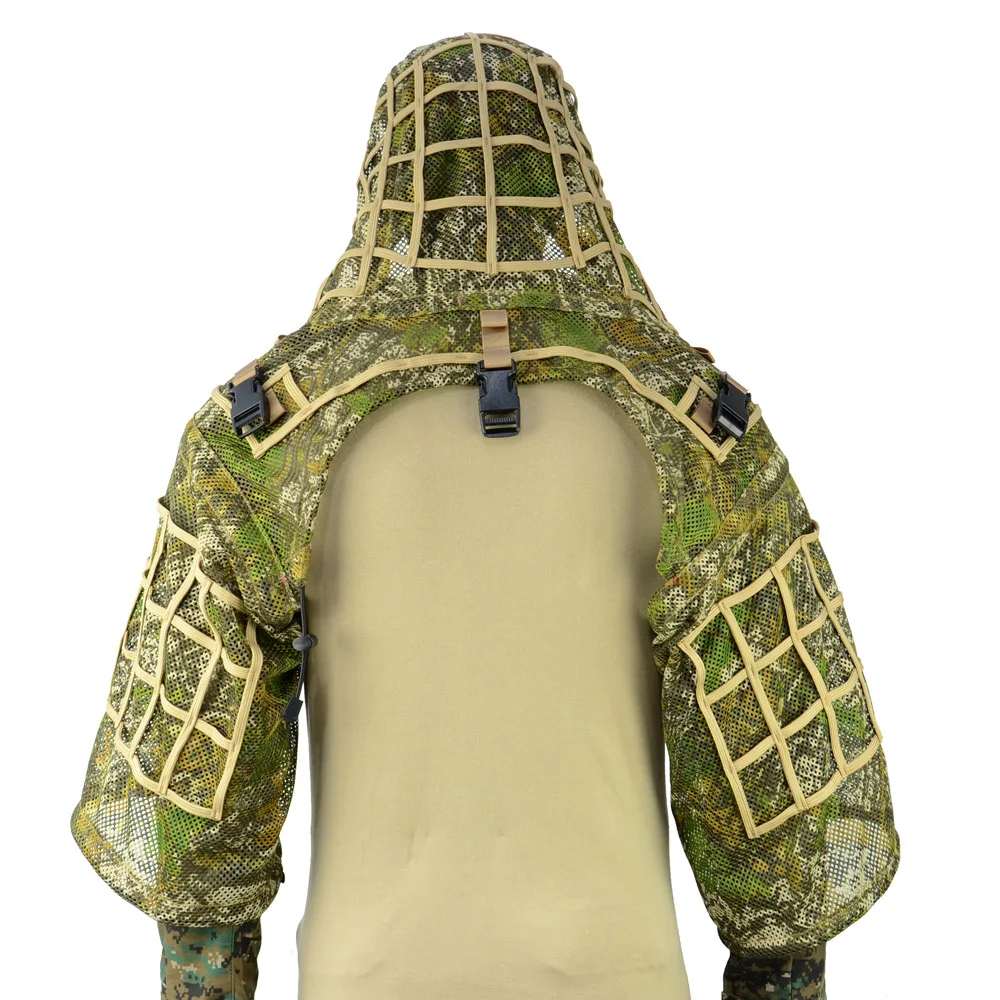 Tactical Ghillie Suit Foundation Camouflage Clothes Sniper Cloak Field Training Combat Hunting Clothing Hooded Airsoft Uniform