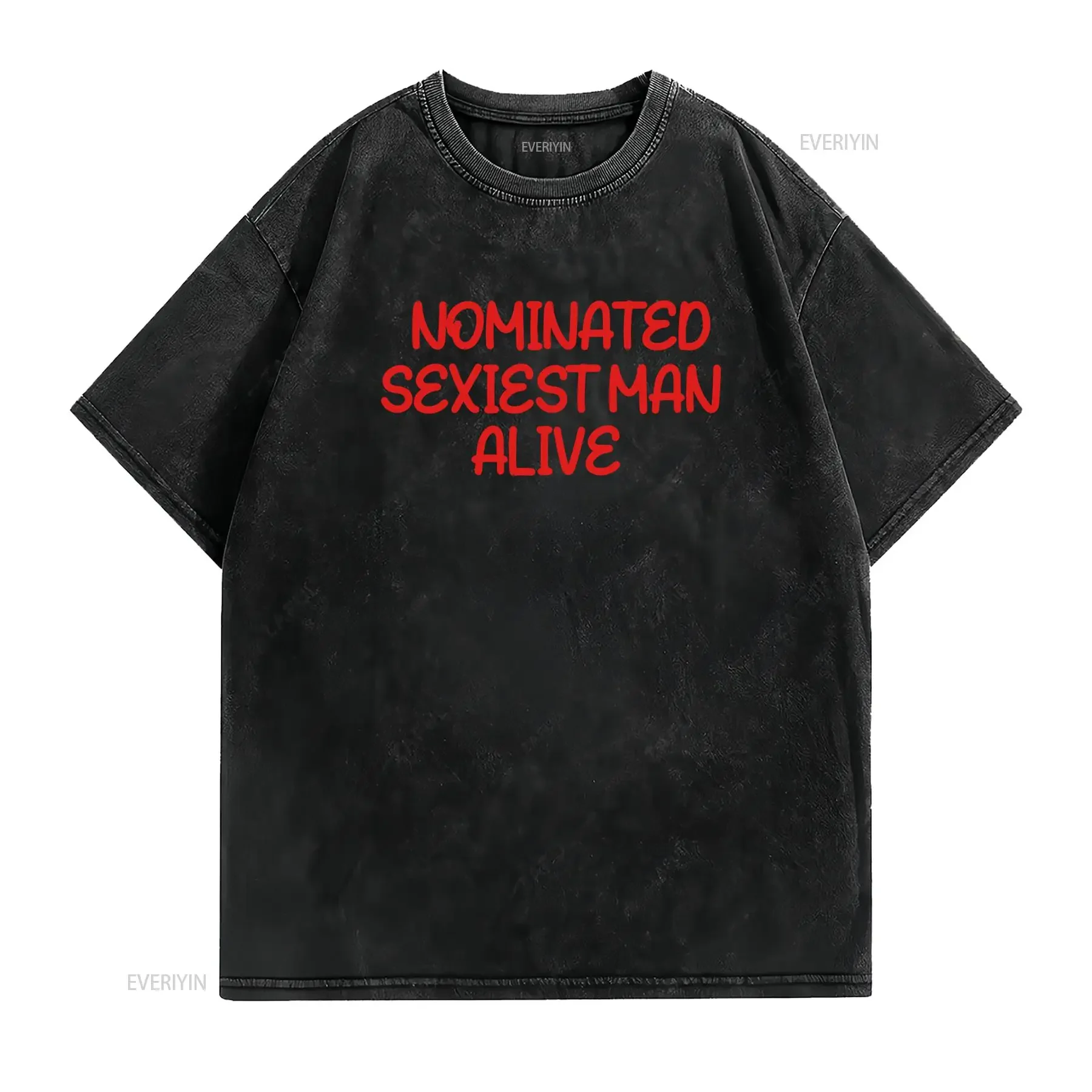 Nominated Sexiest Man Alive Crop Top T Shirt Funny Trendy  vintage Washed Top For Everyday Wear Versatile Unisex Comfortable