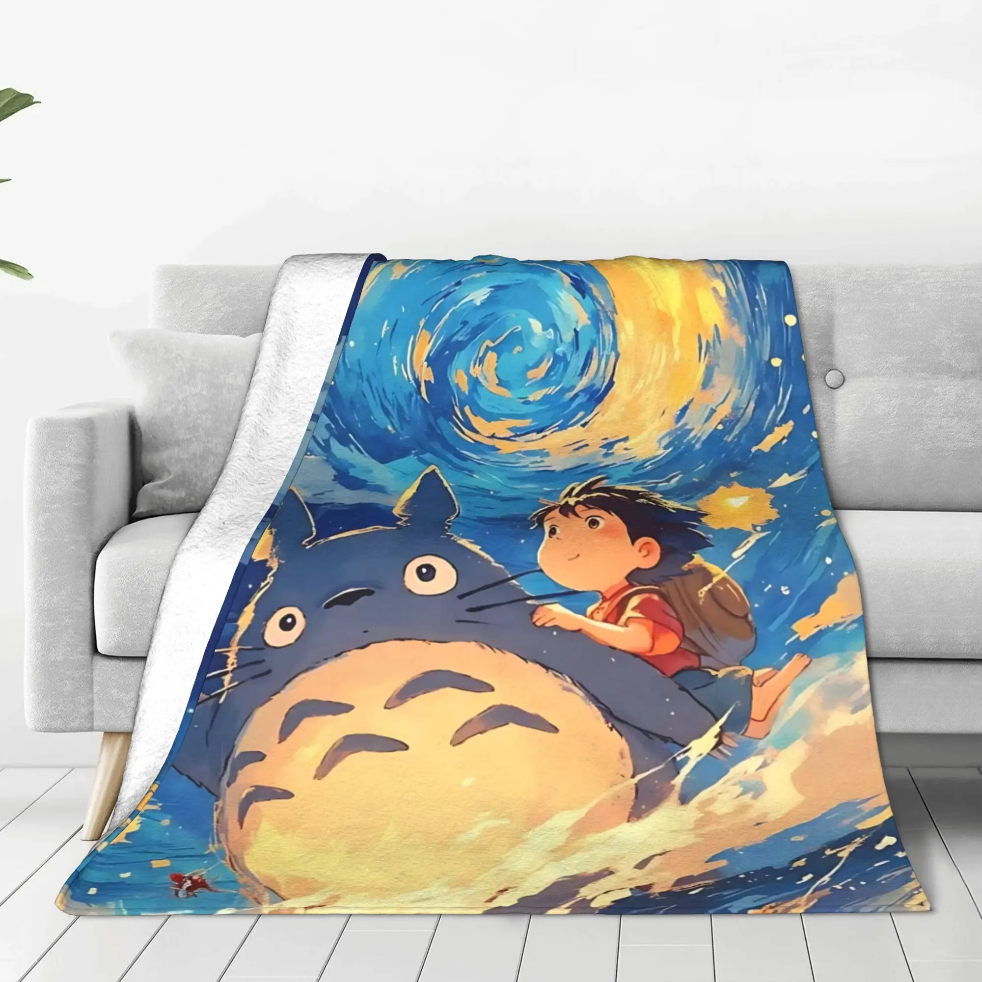 1PC Anime My Neighbor Totoros  home room decorations Winter Blankets for Adults Bedding Home Interior Sofa Knee