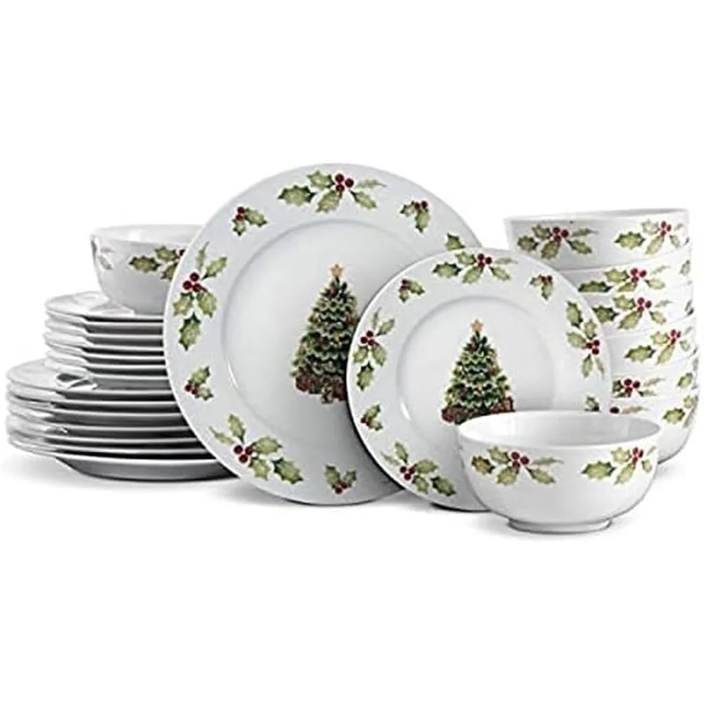 

Pfaltzgraff Christmas Day Dinnerware Set for 8, 24-Piece Collection