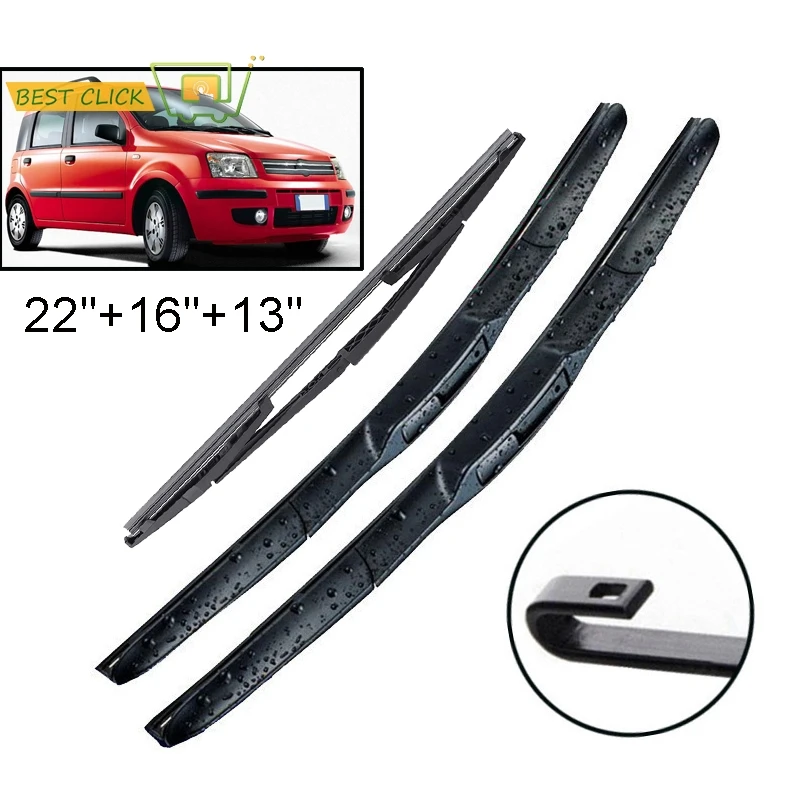 Misima Windshield Windscreen Wiper Blades For Fiat Panda 169 2004 - 2012 Front Rear Wiper 2005 2006 2007 2008 2009 2010 2011