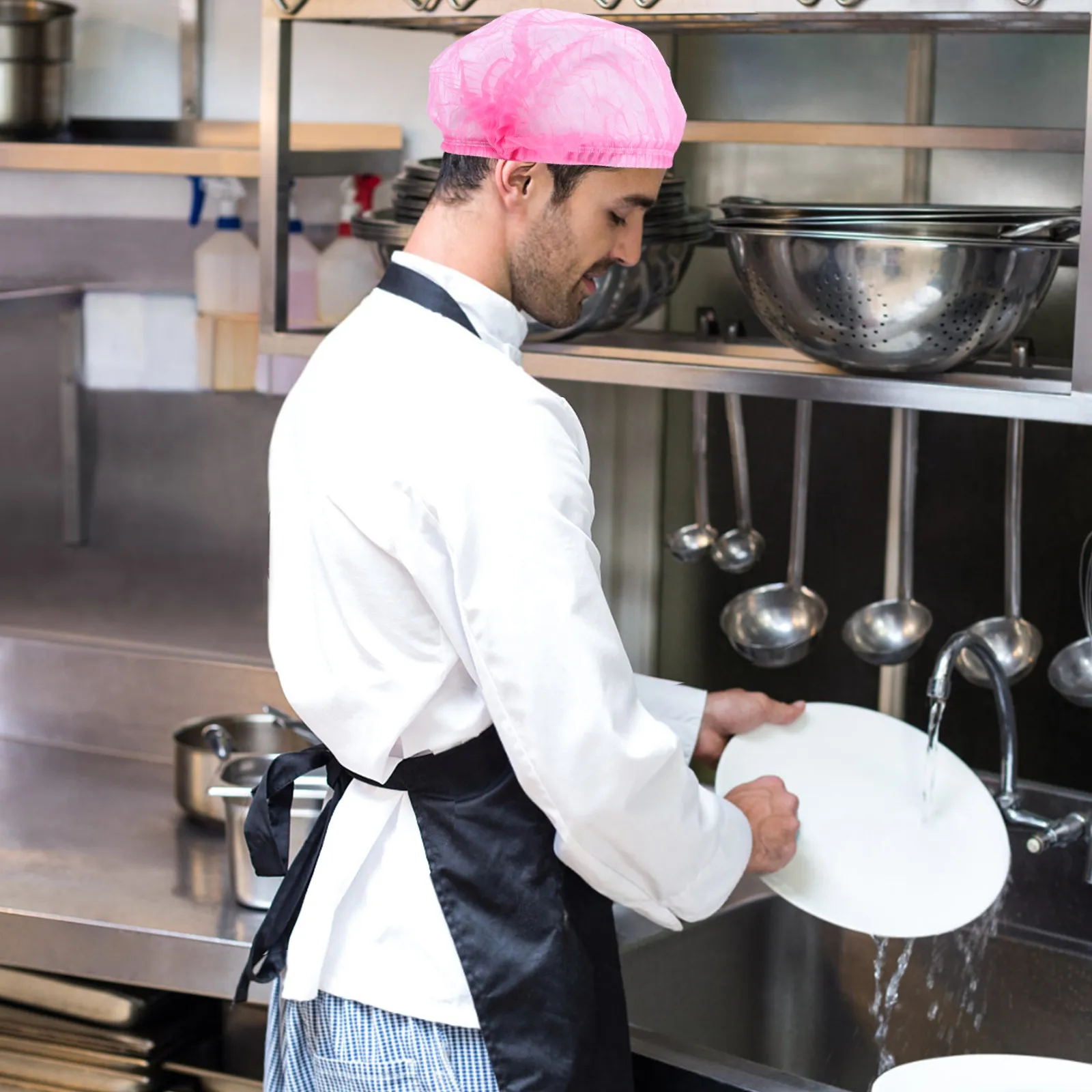 

100Pcs Mesh Hair Nets Disposable Non-Woven Head Covers for Hygiene -Size-Fits-All Easy to Wear for Daily Work