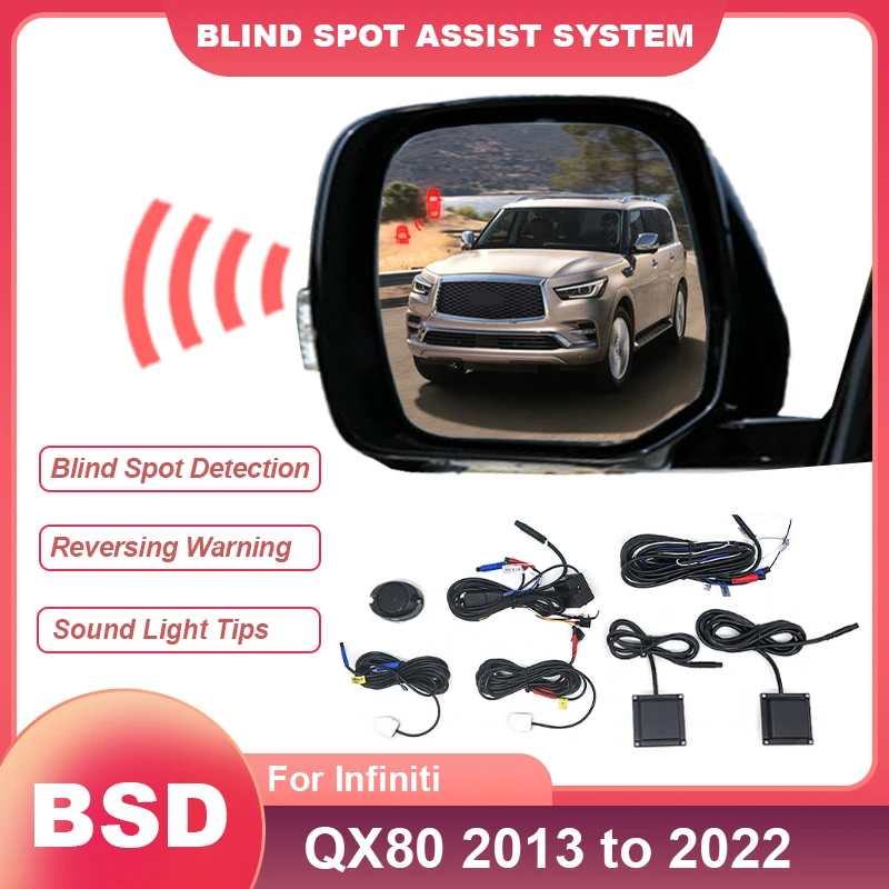 Car Mirror Blind Spot Monitoring System BSD BSA BSM 24GHZ Alarm Rear Radar Lane Change Assist For Infiniti QX80 2013 to 2022