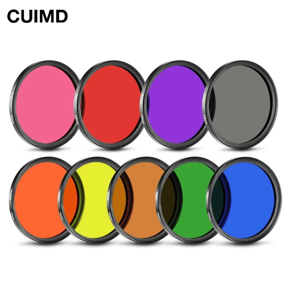 Color FLD Orange Red Yellow Green Blue Filter 30MM 37MM 40.5MM 46MM 49MM 52MM 55 58MM 62MM 67MM 72MM 77MM 82MM for DSLR Camera S