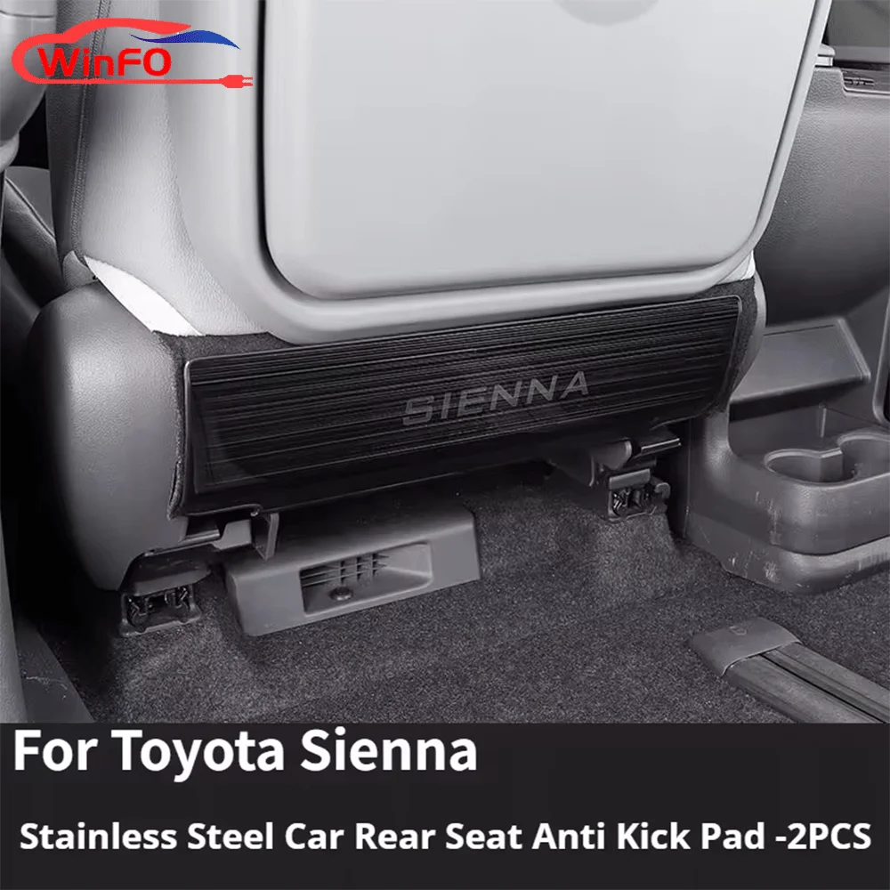 

For Toyota Sienna XL40 4th 2021 2022 Refit Automotive Interior Rear Seat Anti-kick Cushion Car Front Door Anti-Kick Mat