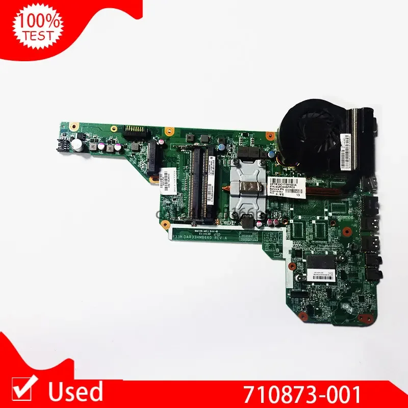 

Used For HP G4-2000 G6-2000 Laptop Motherboard 710873-501 710873-001 With SR0N2 I3-3110M CPU DAR33HMB6A0 Heatsink