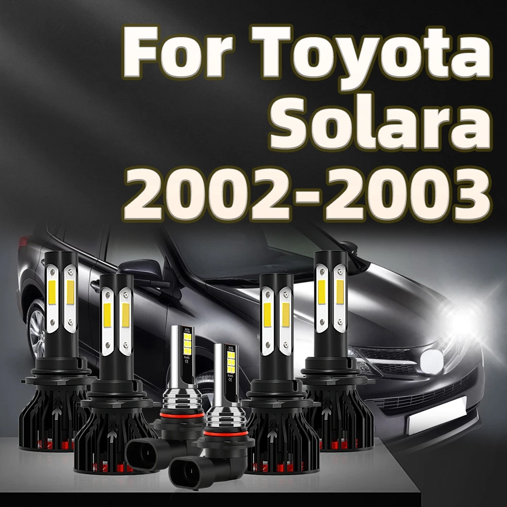 

6Pcs Led Bulbs 30000lm Headlight Super Bright 9005 9006 Car Fog Lights Kit 6000K For Toyota Solara 2002 2003