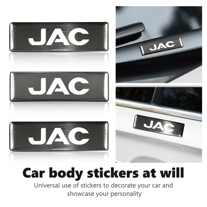 For JAC 3D Metal Sticker Car Logo Rear Trunk Body Emblem Stickers Decal S2 J3 Board Refine J5 J6 J7 J4 JS2 S3 JS3 J2 S5 T8
