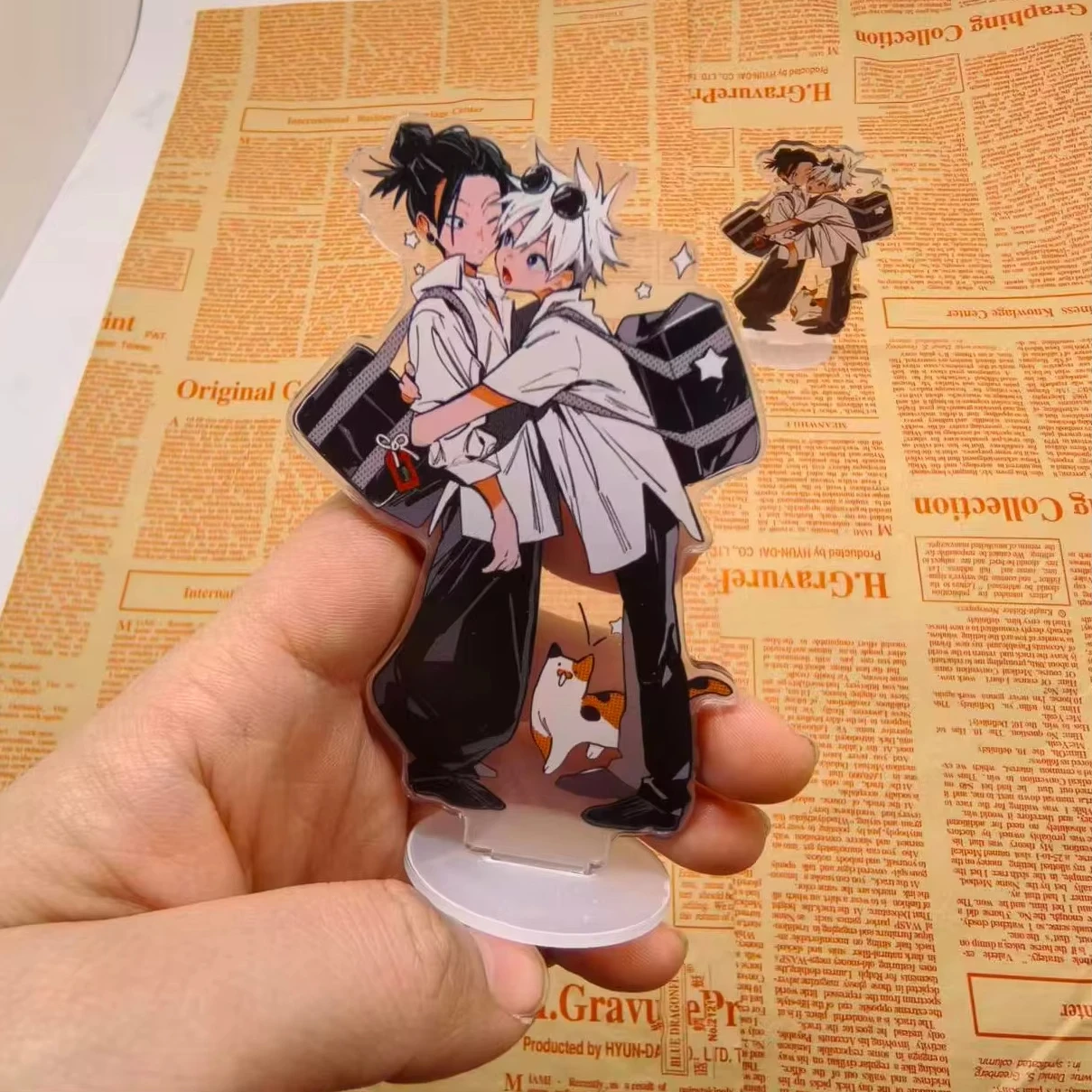 Figura periférica de Anime a la moda, signo de pie, Jujutsu Kaisen Gojo Satoru Geto Suguru, modelo de soporte, regalos de Cosplay de escritorio