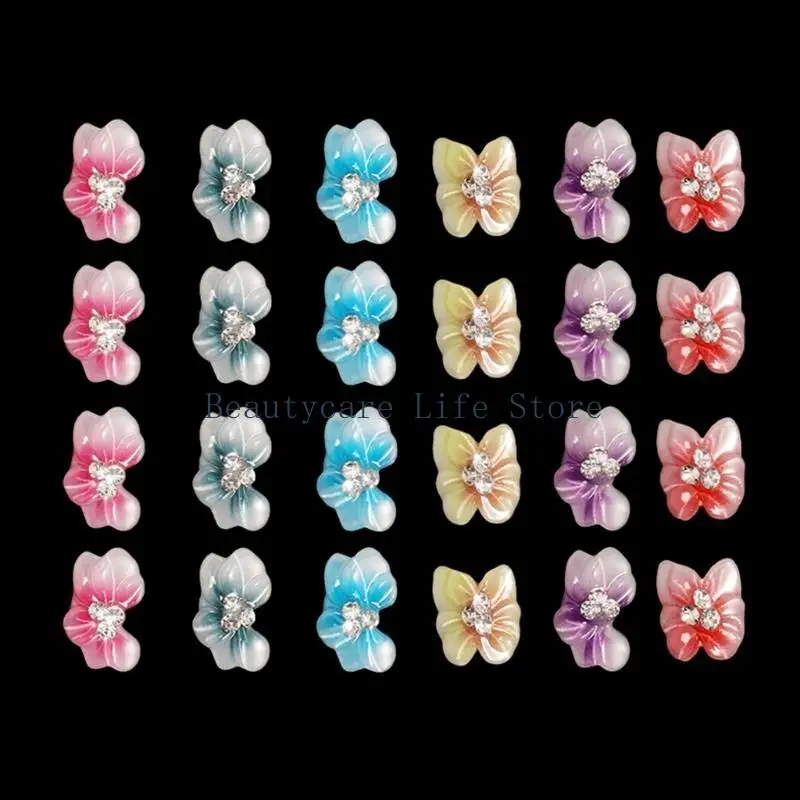 652c 24-siewostka gwóźdź Dzieci Rhinestones Charms Multi DIY Paznokcie dekoracja manicure akcesoria