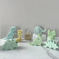 3D dinosaur \ elephant \ frog animal silicone mold DIY sugar cake chocolate soft clay candle shape silicone mold
