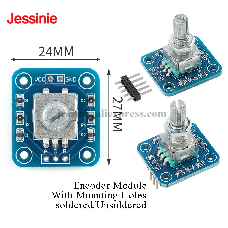 5pcs/1pc EC11 Encoder Module 360 Degrees For Arduino Brick Sensor Switch Development Board With Pins Mounting Holes
