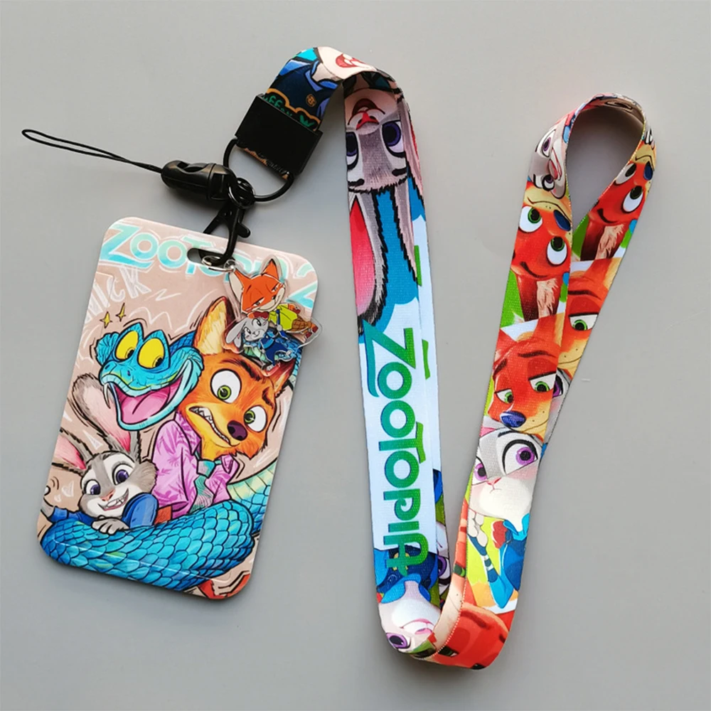 Zootopia Bus Metro Card Holder with Polyester Lanyard, ABS Case for Students & Anime Lovers - Image 2
