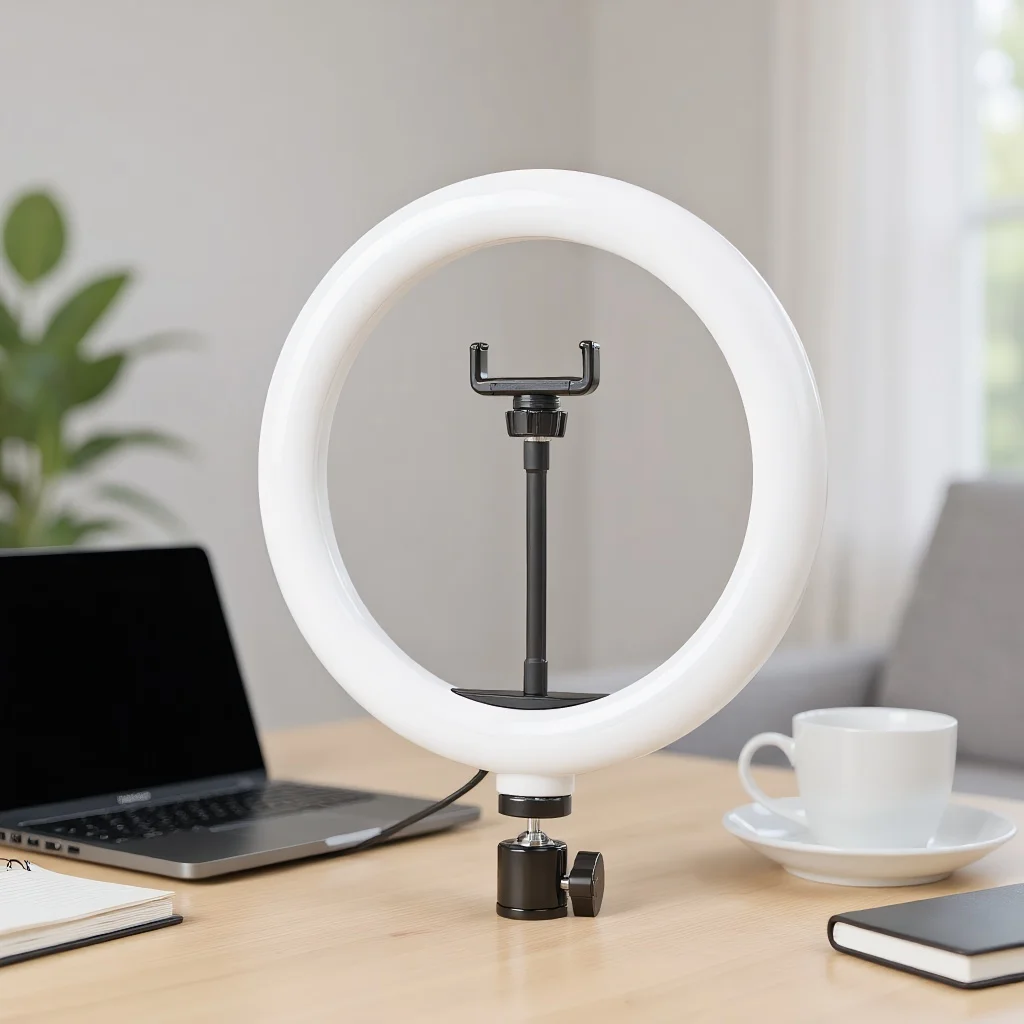 

​ ​ 10-дюймовый кольцевой светильник для селфи — светодиодный заполняющий светильник для фотографии для видеозаписи и прямой трансляции ​ ​