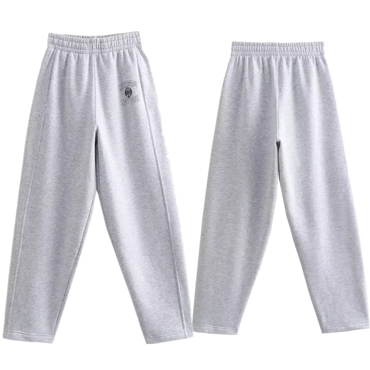 

Withered Fleece Trousers American Retro Old School Team Letter Printed Harem Pants Girls Sweatpants Casual Pants Women