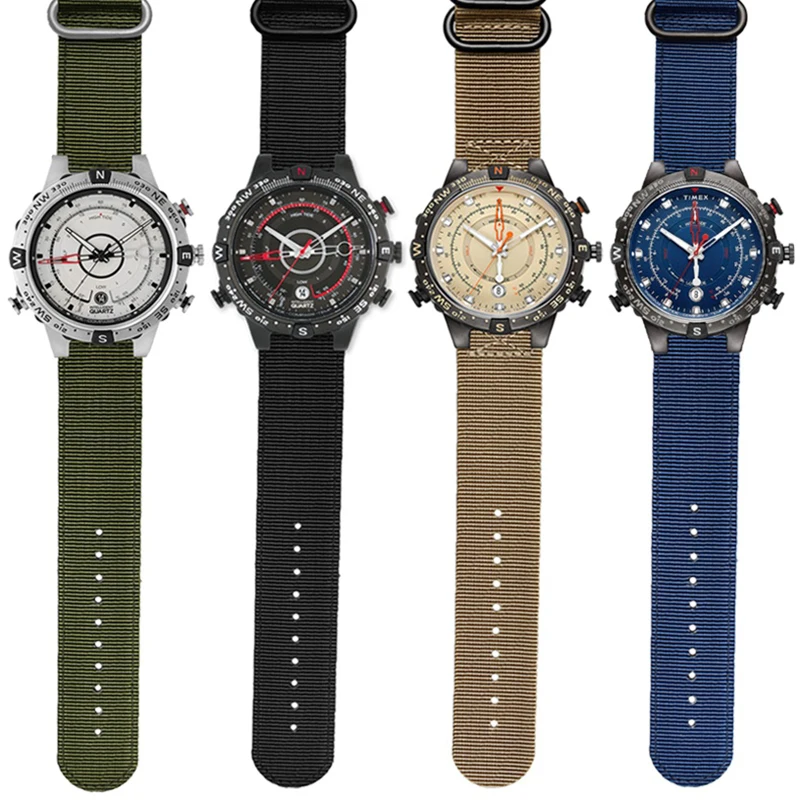 Pulseira de lona impermeável para TIMEX, pulseira de relógio masculina, pulseira esportiva, exército verde, marrom, T2N720, T2N721, TW2R55500,