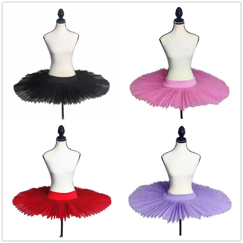 

THEEPER Professional Half Ballet Tutu Skirt, Hard Tulle Pancake Tutu, Swan Lake Stage Performance Costume for Women Kids